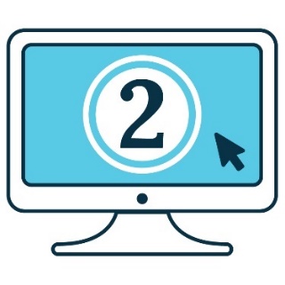 A website icon with the number 2 on the screen. 