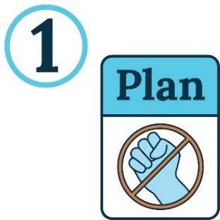 An icon of the Plan, showing a closed fist with a circle and line through it. There is the number one next to the Plan.