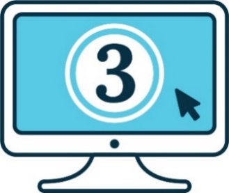 A website icon with the number 3 on the screen. 