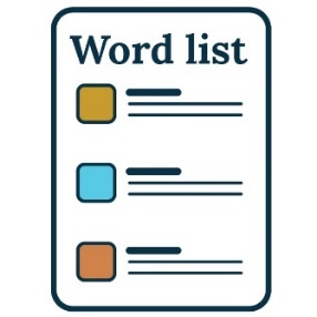 Word list icon.