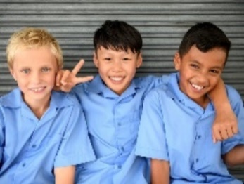 Three school young school boys. 