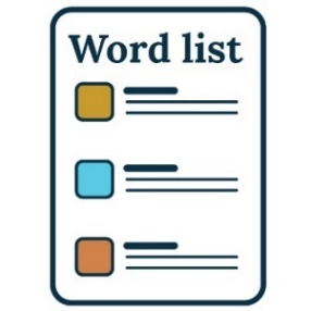 Word list icon.