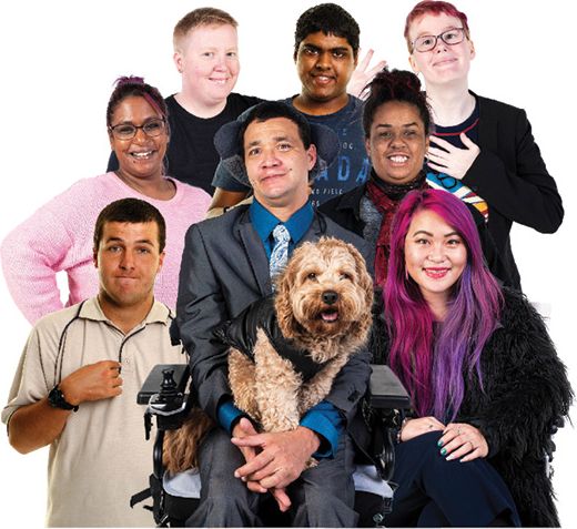 A diverse group of people with disability.