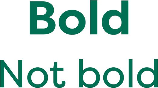 The words 'Bold' and 'Not bold'.