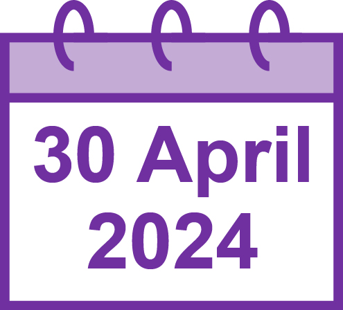 A calendar saying 30 April 2024.