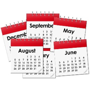 A colleciton of calendars.