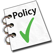 A policy document with a green tick.