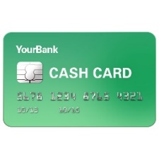 A green cash card
