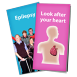 An Epilepsy brochure and a 'Look after your heart' brochure.