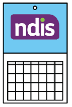 A calendar with the NDIS logo.