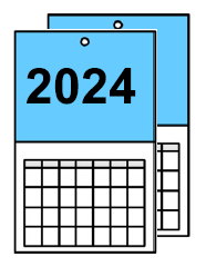 Two calendar sheets, each labelled "2024".