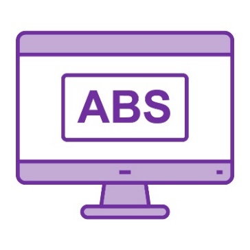 A computer screen with 'ABS' on it.