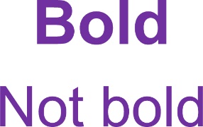 The words 'Bold' and 'Not bold'. 