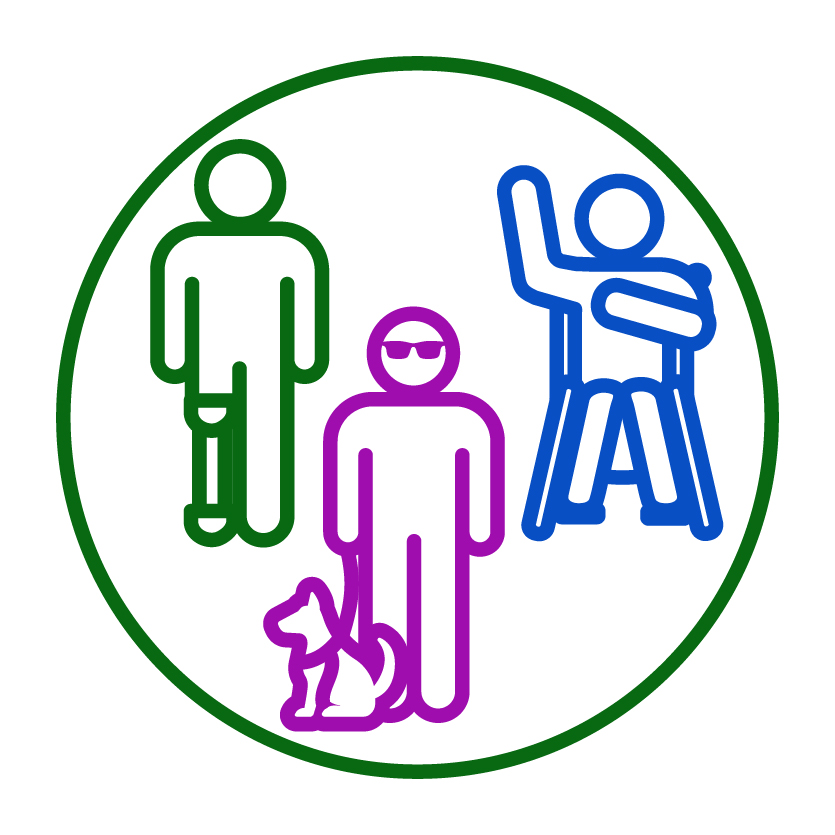 3 people with different disabilities.