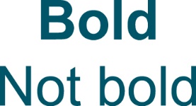 The words 'Bold' and 'Not bold'.