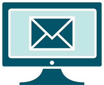 An email icon on a computer screen. 