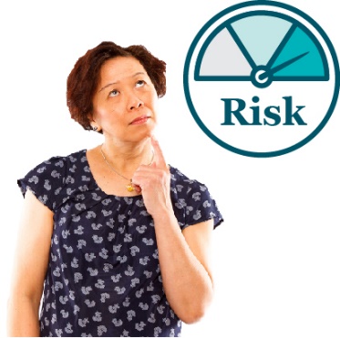 A person thinking next to a high risk icon.