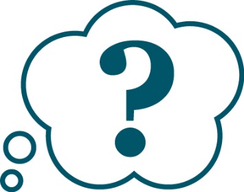 A question mark in a thought bubble.