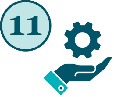 The number '11' and a services icon.