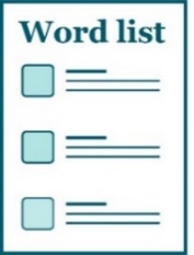 Word list icon.