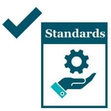 A tick next to a standards icon.