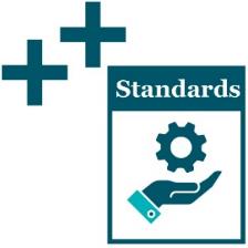 Two plus signs next to a standards document.