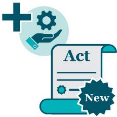 There is an icon of the new Act. Above is a services icon with a plus sign on it.