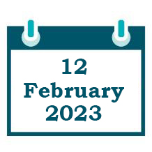 A calendar saying 12 February 2023.
