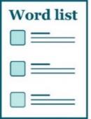 Word list icon. 